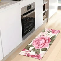 Roses Flower Luxury Kitchen Rug Non Slip Bathroom Plush Mat Shaggy Bedroom Carpet 39"x20"