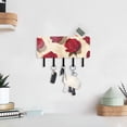 thumbnail image 1 of Roses Flowers Floral Key Holder for Wall Mail Holder Organizer with 5 Key Hooks Wall Mount Key Rack with Shelf, 1 of 6