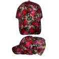 thumbnail image 1 of Roses Flowers Women Printed Baseball Caps Hats - Black Color -- FREE USA Shipping-- (WomCap74), 1 of 1
