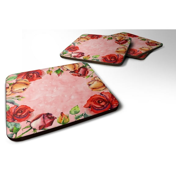 Roses Foam Coaster Set of 4