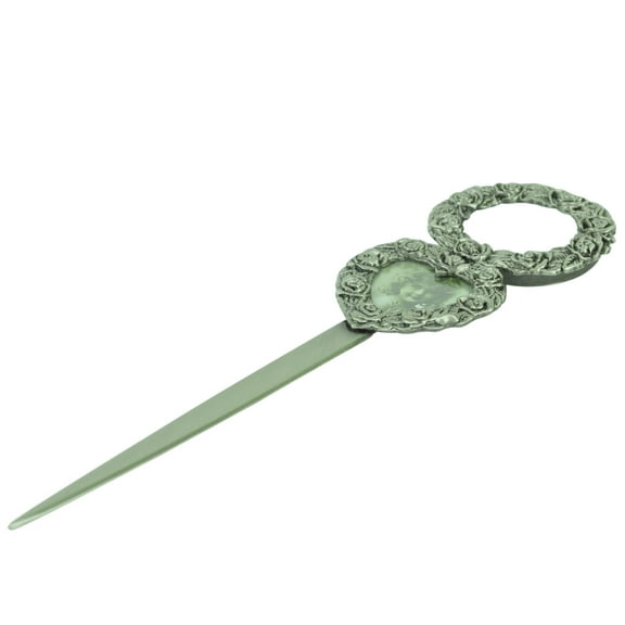 Roses Heart Letter Opener Magnifier Picture Holder Office Desk Cast Metal