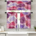 thumbnail image 1 of Roses Kitchen Window Curtains Valance and Tier Set 36 Inch, Purple Flower with Gold Texture 3 Piece Set Short Curtains for Window, Window Treatment Tiers for Living Room Bedroom, 1 of 6