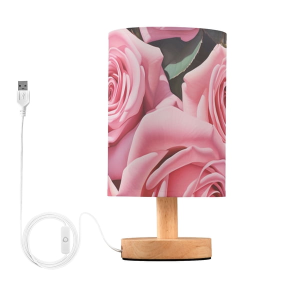 Roses Leaves Solid Digital Painting Table Lamp with USB Port LED Warm Light Lamp Night Light Home Decor