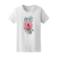 thumbnail image 1 of Roses Leaves Watercolor Drawing T-Shirt Women -Image by Shutterstock, Female Medium, 1 of 2