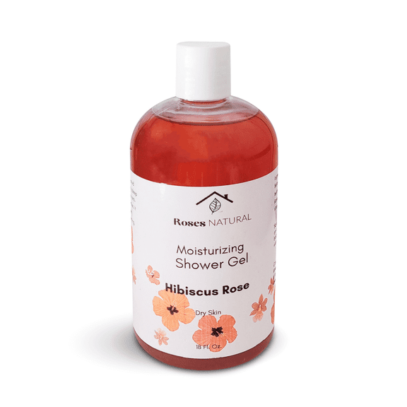 Roses Natural Body  Moisturizing Shower Gel Hibiscus Rose, 18 Oz