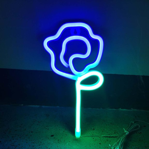 Roses Neon Light Modeling Lantern, USB Battery Powered for Room Bedroom Decoration, Unique Rose Design with Warm Light, Easy to Hang or Place,Creates Inviting Atmosphere for Parties