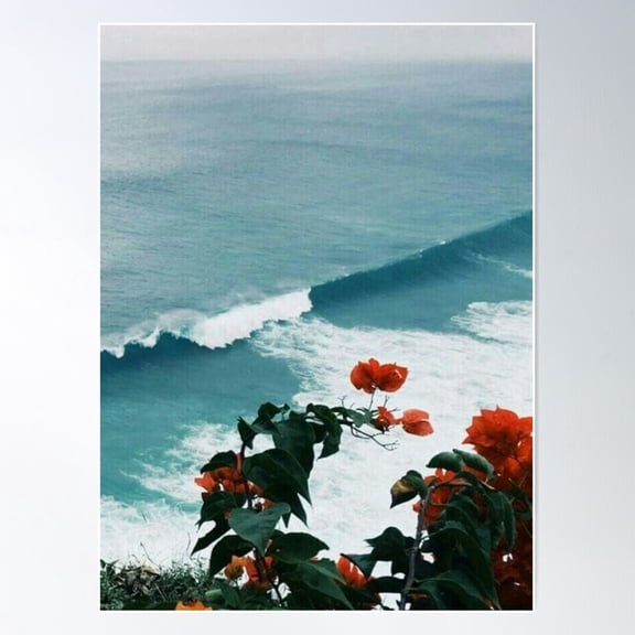 Roses Over The Ocean Poster Wall Art, Modern Wall Decor For Living Room Bedroom, 12x18 UNFRAMED