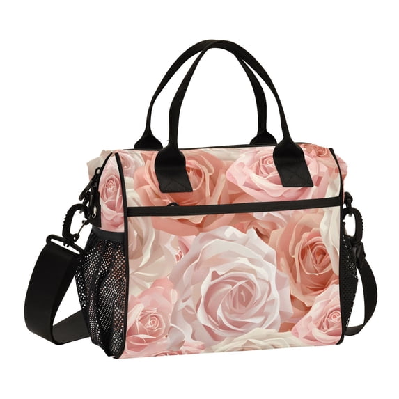 Roses Pink Cooler Bag Lunch Bag Soft Cooler Cooling Tote Insulated Lunch Box for Adult Men Women