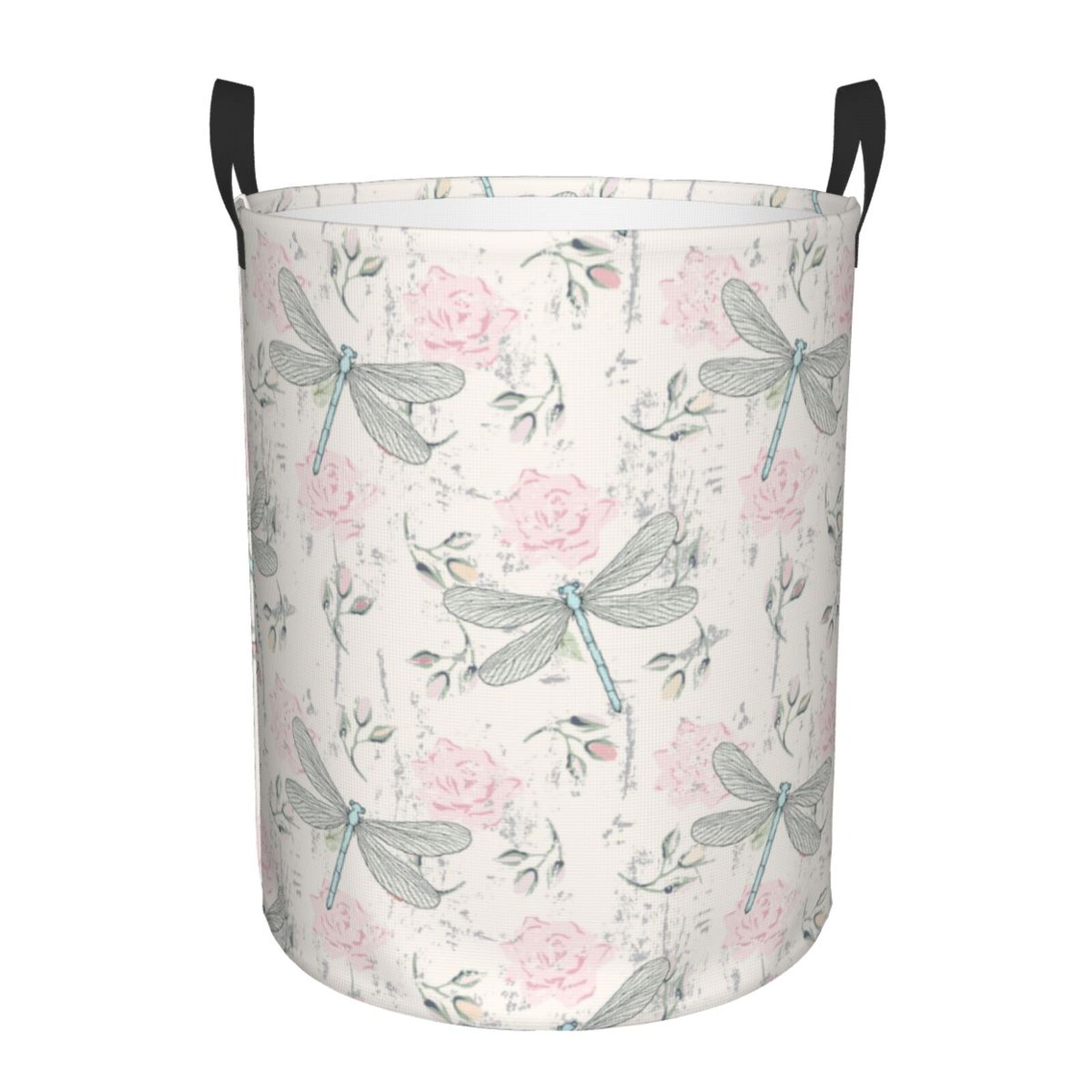 Roses Shabby Chic Portés Vieux Fond V Laundry Basket Freestanding Large