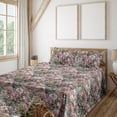 thumbnail image 1 of Roses Sheet Set, Exotic Garden of Blossoming Wild Flowers Botanical Watercolor Ornament, Fitted & Flat Sheet with Pillowcase Bedding Accent 4 Pcs Set, Full, Sage Green Pink and Blush, by Ambesonne, 1 of 5