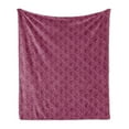 thumbnail image 1 of Roses Soft Flannel Fleece Throw Blanket, Abstract Drawing Monochrome Illustration of Floral Pattern, Cozy Plush for Indoor and Outdoor Use, 50" x 60", Dark Magenta Plum, by Ambesonne, 1 of 6