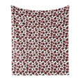 thumbnail image 1 of Roses Soft Flannel Fleece Throw Blanket, Flowers Petals and Buds on Plain Backdrop Valentines Day Themed Print, Cozy Plush for Indoor and Outdoor Use, 50" x 70", Vermilion Emerald White, by Ambesonne, 1 of 6