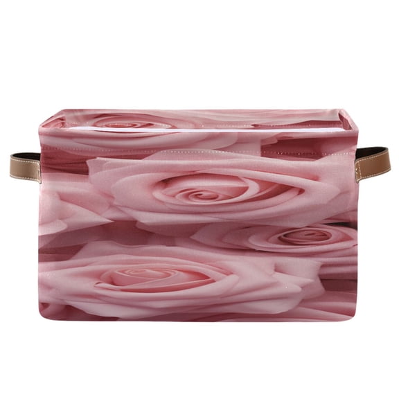 Roses Solid Square Storage Bins with Handles Collapsible Containing Box 1 Pack