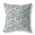thumbnail image 1 of Roses Sprayed Stars Indoor/Outdoor Fabric Pillow in Sea Green Red 18x18, 1 of 8
