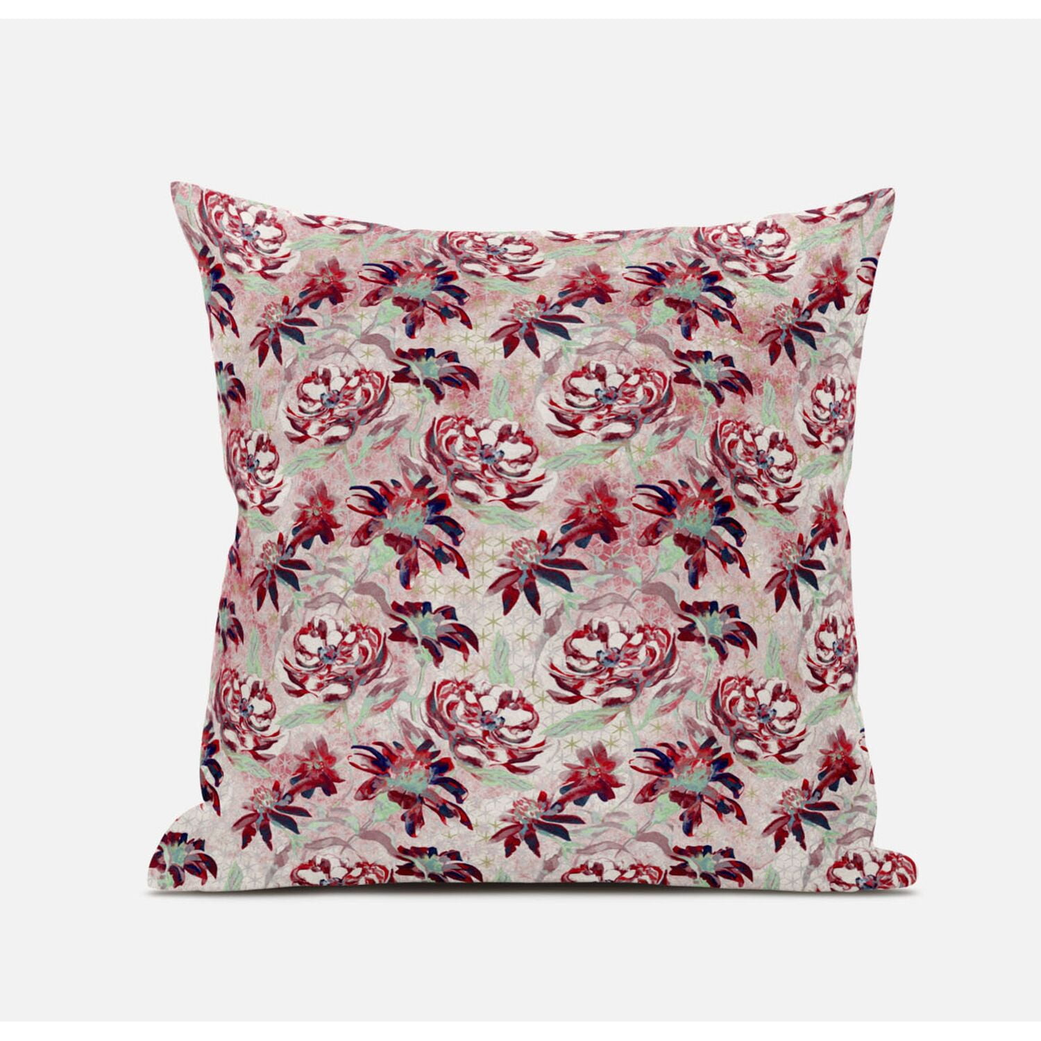 Roses Sprayed Stars Suede Zippered Pillow with Insert in Yellow Pink 20 ...