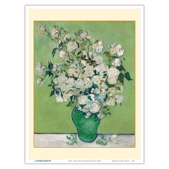 Roses - Still Life - From an Original Color Painting by Vincent Van Gogh c.1890 - Master Art Print (Unframed) 9in x 12in