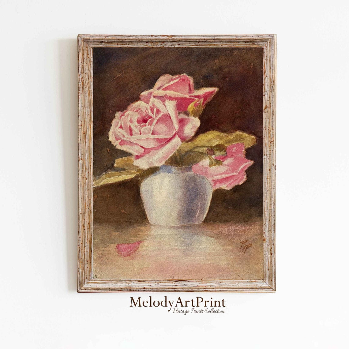 Live Art Roses Roses Still Life Wall Art Print, Antique Floral Decor - Walmart.com