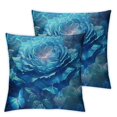 Roses Throw Pillow Cover 22x22 Inch, Smog Butterflies 3D Flowers
