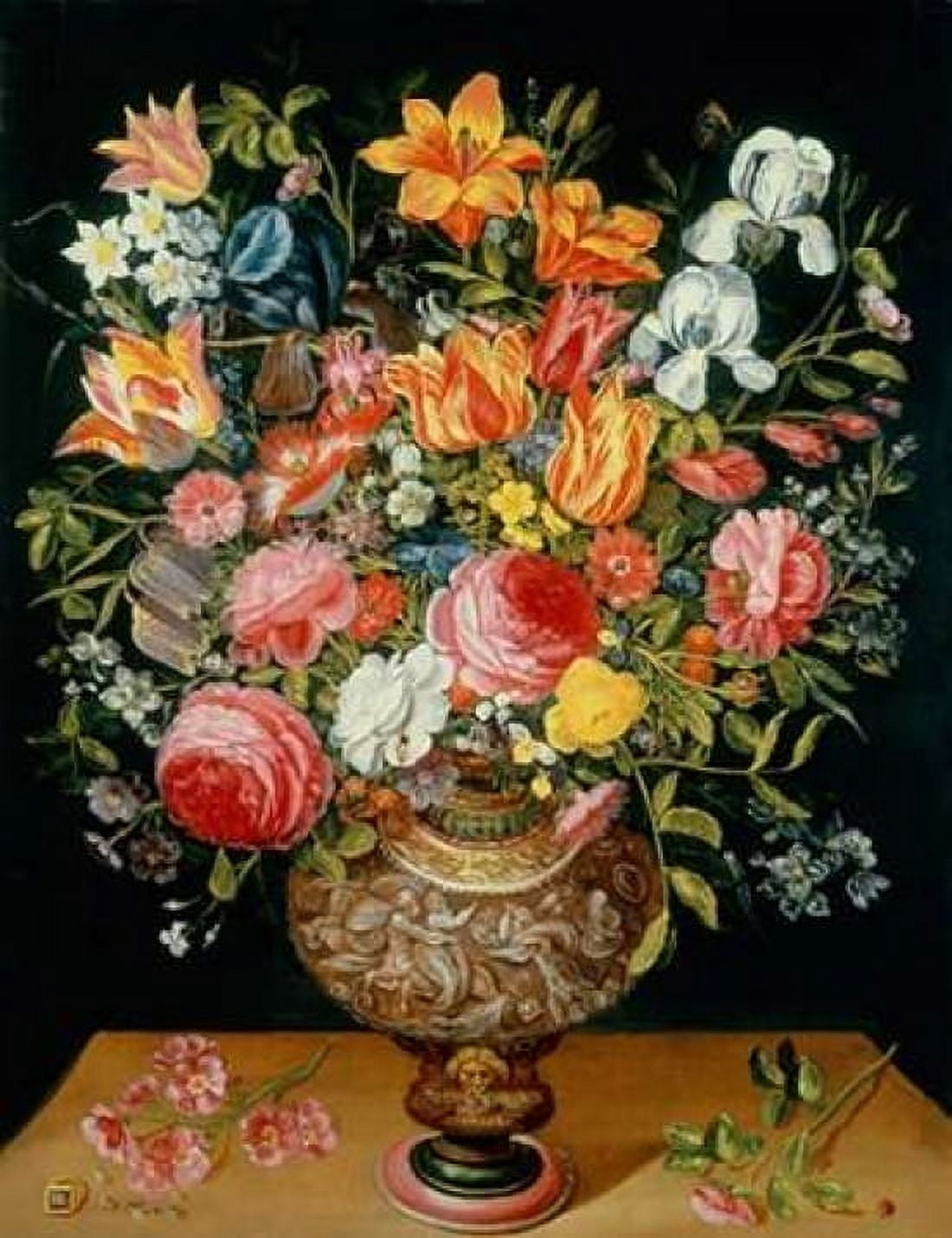 Roses Tulips Narcissi Irises and Other Flowers Canvas Art - Andries Daniels (18 x 24)