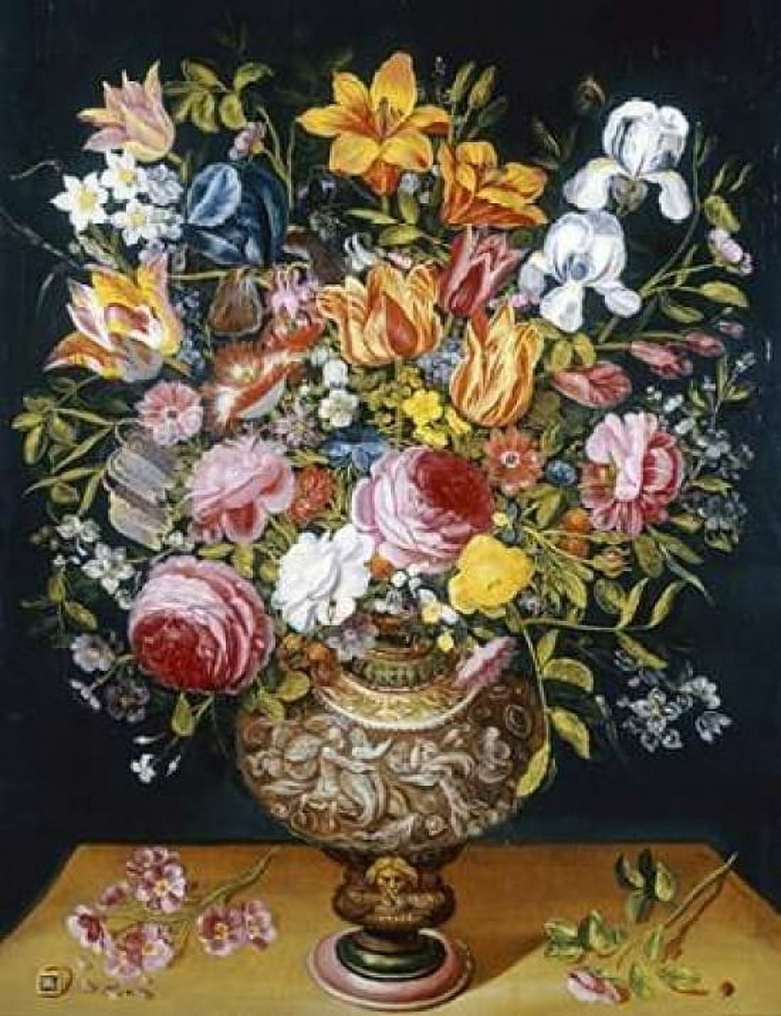 Roses Tulips Narcissi Irises and Other Flowers Canvas Art - Andries Daniels (22 x 28)