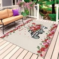 thumbnail image 1 of Roses Valentine's Day Outdoor Rug 5x8 Ft, Non Slip Washable Area Rug, Floral Romantic Truck Rustic Patio Rugs Carpet Runner, Large Floor Mat for Indoor/Outdoor Deck Porch Camping, 1 of 8