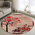 thumbnail image 1 of Roses Valentine's Day Round Rug 3ft Washable Circle Entryway Rugs Non Slip Love Heart Truck Wooden Vintage Area Rug Indoor Floor Carpet for Bedroom Kitchen Living Room Home Office Dining Room Nursery, 1 of 8