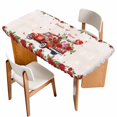 thumbnail image 1 of Roses Valentine's Day Table Cloths for 6 Foot Rectangle Tables, Romantic Floral Truck Romantic Patio Waterproof Elastic Fitted Tablecloths, Washable Rectangular Table Cover for Camping, 1 of 8