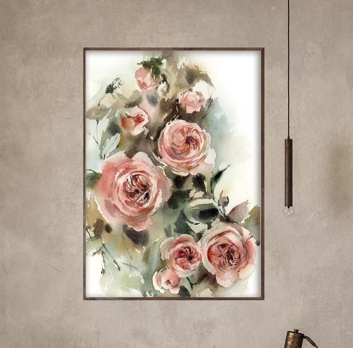 Live Art Roses Roses Wall Art Print, Whimsical, Nature, Botanical Bedroom And Living ...