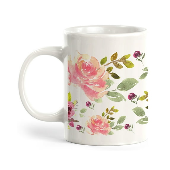 Roses Watercolor 11oz Plastic Coffee Mug