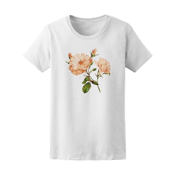 Roses Watercolor T-Shirt Women -Image by Shutterstock, Female Medium