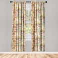 thumbnail image 1 of Roses Window Curtains, Colorful Garden with Watercolor Blossoming Leaves and Flowers Autumnal Tone, Lightweight Decor 2-Panel Set with Rod Pocket, Pair of - 28"x63", Beige Caramel Salmon, by Ambesonne, 1 of 3