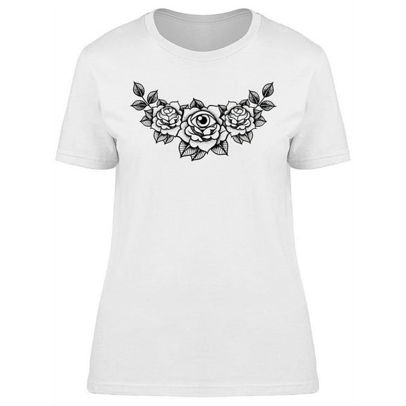 Roses With All Seeing Eye T-Shirt Women -Image by Shutterstock, Female Medium