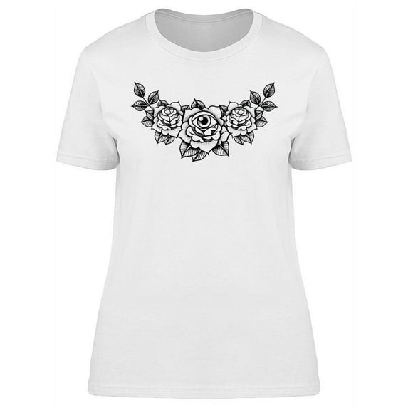Roses With All Seeing Eye T-Shirt Women -Image by Shutterstock, Female Medium