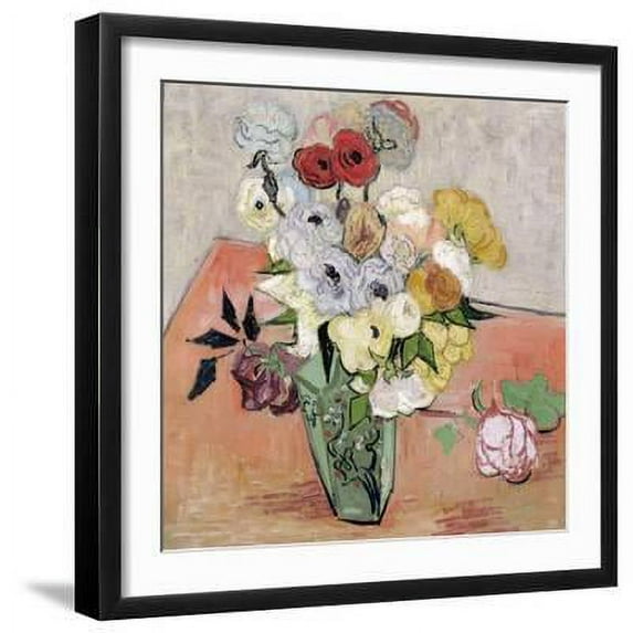 Roses and Anemones, c1890, Botanical Framed Art Print Wall Art by Vincent van Gogh Sold by Art.Com