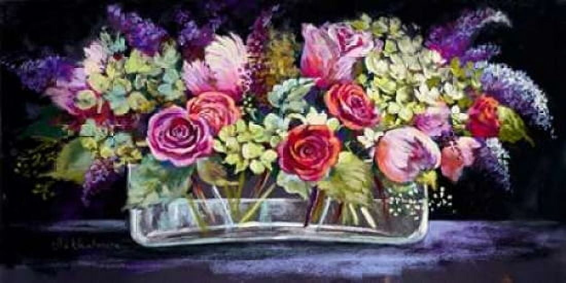 Roses and Lilacs Canvas Art - Nel Whatmore (10 x 20)