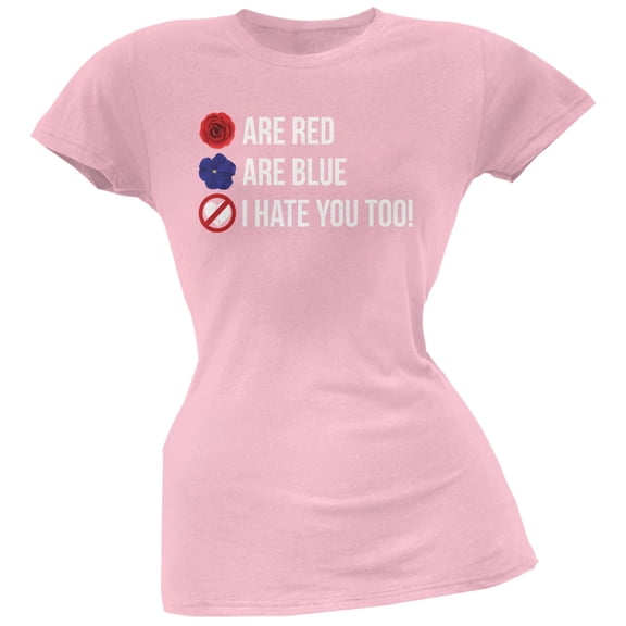 Roses are Red Poem Pink Soft Juniors T-Shirt - Medium