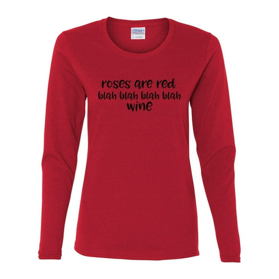 Roses are Red Valentine's Day Women's Long Sleeve Shirt-Red-Small