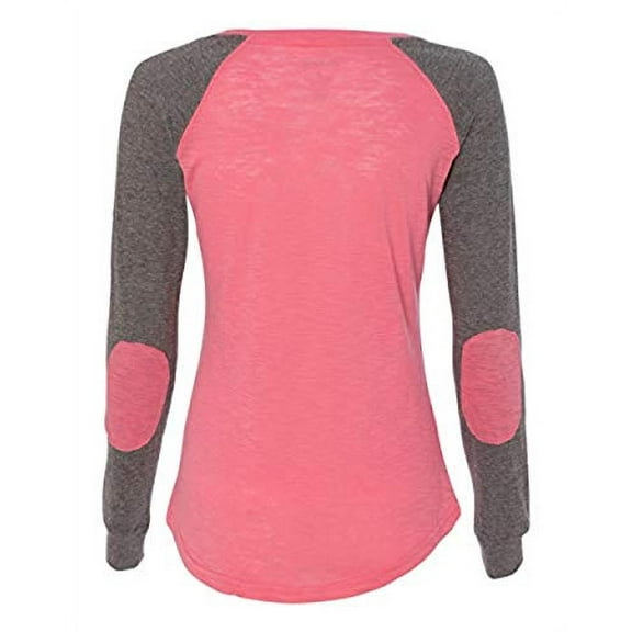 Roses are Red Valentine's Day Women's Raglan Long Sleeve Shirt-Coral/Granite-XL
