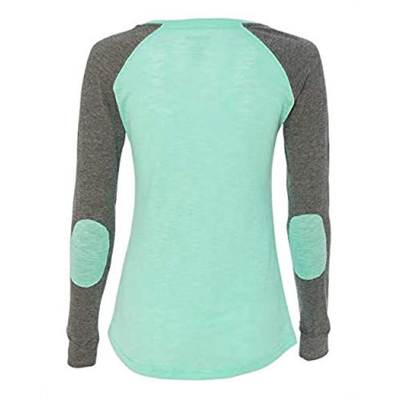 Roses are Red Valentine's Day Women's Raglan Long Sleeve Shirt-Mint/Granite-Small