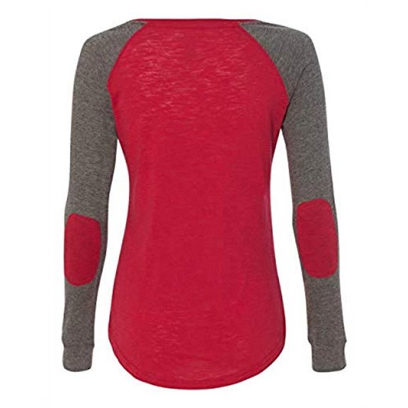 Roses are Red Valentine's Day Women's Raglan Long Sleeve Shirt-Red/Granite-Small