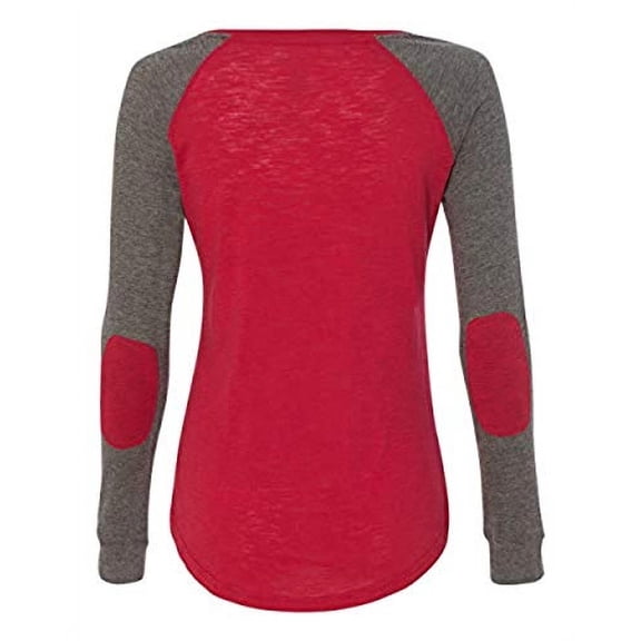 Roses are Red Valentine's Day Women's Raglan Long Sleeve Shirt-Red/Granite-XL