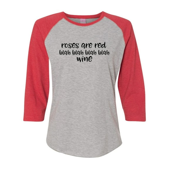 Roses are Red Valentine's Day Women's Raglan Shirt-Vintage Heather/Vintage Red-XXL