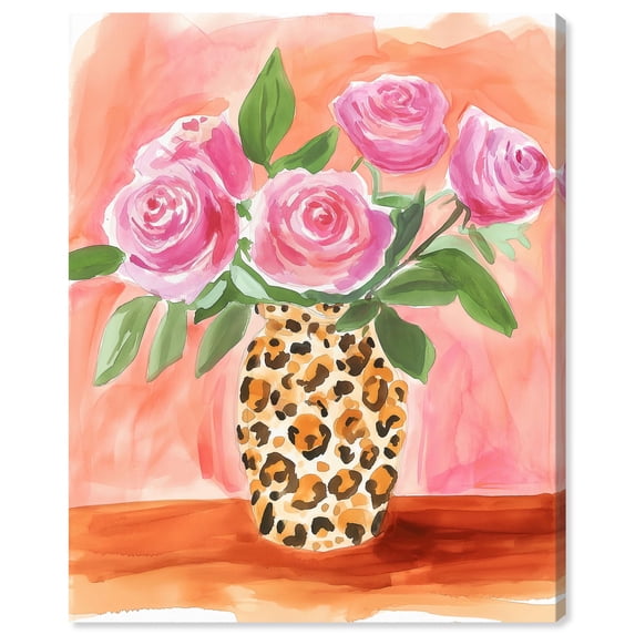 Roses in Leopard Canvas Print Fashion Art by Art Remedy, Gallery Wrapped, 16 x 20