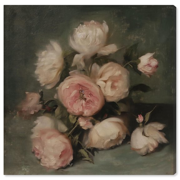 Roses in Shadow I Canvas Vintage Floral Art by Art Remedy, Gallery Wrapped, 16 x 16