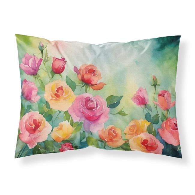 Roses in Watercolor Fabric Standard Pillowcase