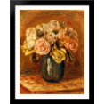 thumbnail image 1 of Roses in a Blue Vase 28x36 Large Black Wood Framed Print Art by Pierre Auguste Renoir, 1 of 2