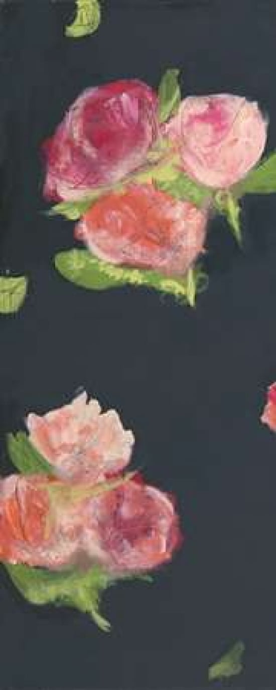 Roses on Black I Canvas Art - Melissa Lyons (24 x 48)