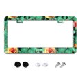 thumbnail image 1 of Roses on Green License Plate Frames for Women Men Car Plate Holder Cover Metal Tag Aluminum Car Accessories Front Rear Plate Decor, 1 of 6
