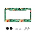 thumbnail image 1 of Roses on Green License Plate Frames for Women Men Car Plate Holder Cover Metal Tag Aluminum Car Accessories Front Rear Plate Decor, 1 of 6
