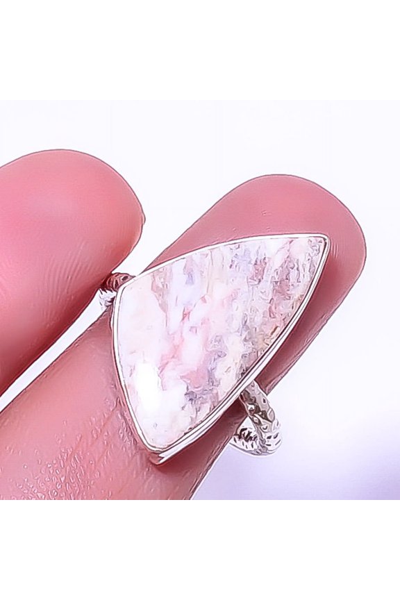 Rosetta Jasper Gemstone Handmade 925 Sterling Silver Ring 8 R5814-12, Christmas Gift, Gemstone Silver Jewelry, Jasper Ring, New Year Sale